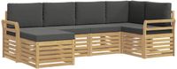vidaXL Ensemble de canapé d'extérieur 6 pièces Polyester blanc et anthracite