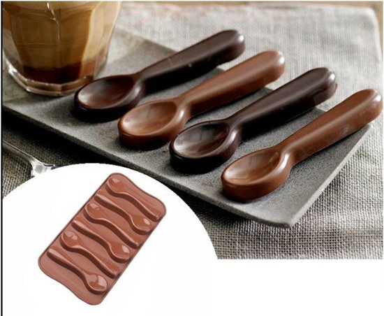 Leukste Winkeltje LeuksteWinkeltje Chocoladevorm Lepel Siliconen mal - ijsblokjes