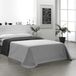 Martina Home Omkeerbare sprei, 100% polyester, grijs/zwart, bed van 105 cm