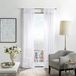 Martha Stewart Glacier Sheer Rod Pocket Venster Gordijnpaneel Paar, 95 inch, Wit
