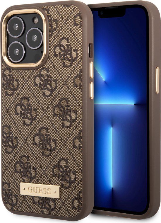 Guess Telefoonhoesje voor Apple iPhone 14 Pro - Bruin Magsafe Back Cover