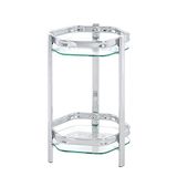 HAKU Bloemzuil chroom, Glas, metaal - Maat: H 45 cm x Ø 28 cm, Stijl: Art Deco
