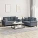 Maison Exclusive ensemble de canapé 2 pièces avec coussins, gris foncé, velours