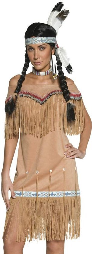 Smiffys Indianen kostuum voor dames Indiaan jurk met Franjes maat 48/50