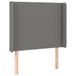 VidaXL Hoofdbord met randen 83x16x118/128 cm stof donkergrijs