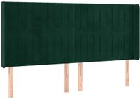 vidaXL Hoofdbord - Donkergroen - 203x16x118/128 cm - Fluweel