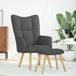Maison Exclusive - Fauteuil relax avec repose-pieds, gris foncé, rembourré