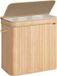 Songmics Panier à linge avec couvercle, bambou, 150 litres, beige naturel