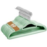 Sasha Morel Set van 50 fluwelen kleerhangers - antislip fluwelen hangers voor kleding, ruimtebesparende hangers voor volwassenen met strikorganizer en draaibare haken - kledinghangers