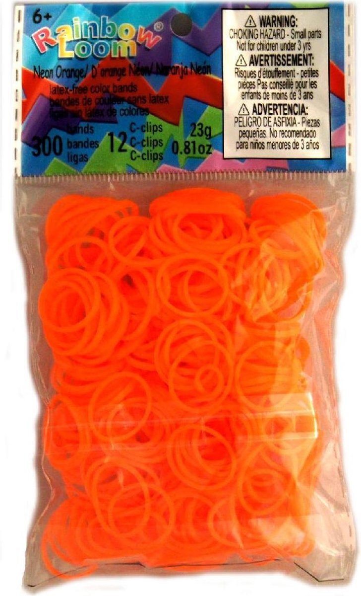 Rainbowloom Elastiekjes - neon orange - 300 stuks