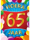 Bellatio Decorations Verjaardag deurposter - 65 jaar - multi - 59 x 84 cm - feestartikelen
