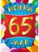 Bellatio Decorations Verjaardag deurposter - 65 jaar - multi - 59 x 84 cm - feestartikelen