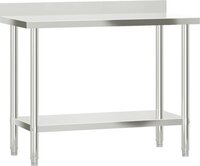 vidaXL Keukenwerktafel - met spatscherm - 110x55x93 cm - roestvrij staal