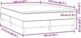 vidaXL Boxspring met matras fluweel zwart 160x210 cm
