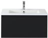 BES LED Frozen Badmeubelset 80 cm - Greeplijst in Kleur - Zwart Mat - Keramische Wastafel Wit 1 Kraangat