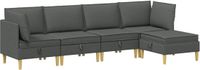 vidaXL Modulaire bankset met opslag 5-delig Donkergrijs Stof