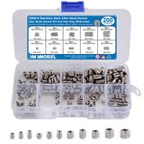 MMOBIEL 200 st. DIN916 Roestvrij stalen M3 M4 M5 M6 M8 Inbussleutel schroeven set