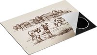 Chefcare Inductie Beschermer Getekende Koeien op een Boerderij - 75x55 cm