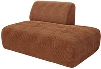 Vente-unique Chaise longue rechts in fijn ribfluweel - Terracotta - Maison Céphy POGNI