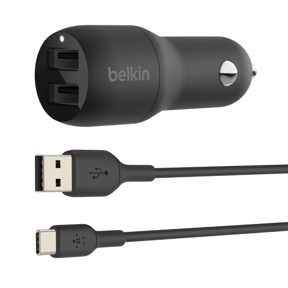 Belkin Boost Charge 24W Dual USB Car Charger - Black