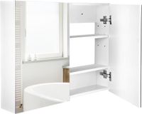 Homcom Spiegelkast Hout Grijs 80x15x60cm