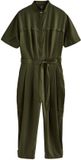Next - Dames - Petite jumpsuit met trechterkraag en korte mouwen - Petite - Groen