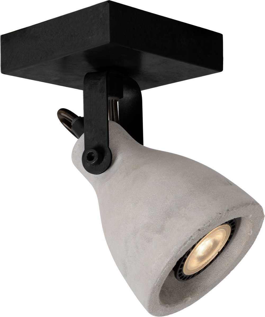 Lucide CONCRI-LED - Plafondspot - Ã˜ 9 cm - LED Dimb. - GU10 - 1x5W 3000K - Zwart