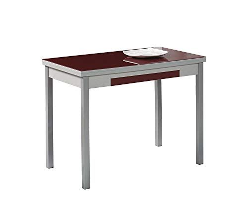 ASTIMESA Alas Cristal keukentafel - metaal - bordeaux - 90 x 50 cm