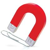 Tobar Traditionele hoefijzermagneet, rood/zilver