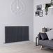 Hudson Reed Grand radiateur mural - 80 x 141 cm - 2132W - Salon Séjour - Acier Anthracite Moderne - Double - Eau