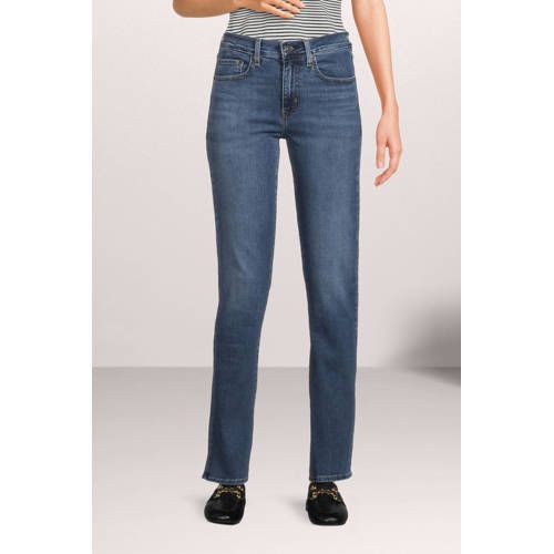 Levi's 724 High Waist Straight Fit Jeans - Dark Blue Denim