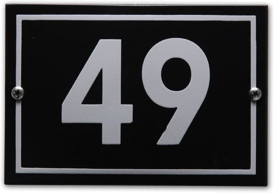 EmailleDesignÂ® Huisnummer model Phil nr. 49