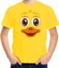Bellatio Decorations Dieren Verkleed T-shirt Kinderen - Eend Gezicht - Carnavalskleding - Geel 116/134