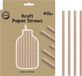 DID Kraftpapier rietjes - 40 stuks - naturel - 20cm x 0.8cm
