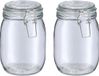 Zeller Weckpot/inmaakpot Alfie - 2x - 1L - glas - beugelsluiting - D11 x H17 cm