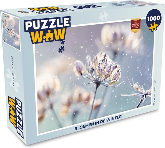 MuchoWow Puzzel Bloemen - Sneeuw - IJs - Winter - Botanisch - Legpuzzel - Puzzel 1000 stukjes volwassenen