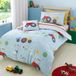 TRANKIELO® - Housse de couette ferme - deux personnes (200 x 200 cm) - Polycoton - Design réversible avec animaux de ferme