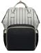 Sac à dos pour mères, gris-noir, sac à dos spacieux pour bébé avec compartiments pour couches, biberons, voyages et usage quotidien, modèle KN62
