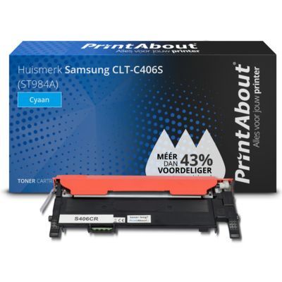PrintAbout CLT-C406S Toner Cyaan Compatible with Samsung