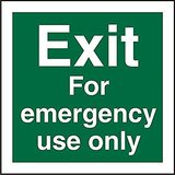 Seco Emergency Exit Sign - Self-Adhesive Vinyl - 200mm x 200mm