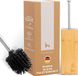 Hennez Toiletborstel Silicone Bamboe Borstelhouder Vrijstaande Toiletborstel - Wc Borstel Vierkant Silicone & Bamboe Toiletborstel Set
