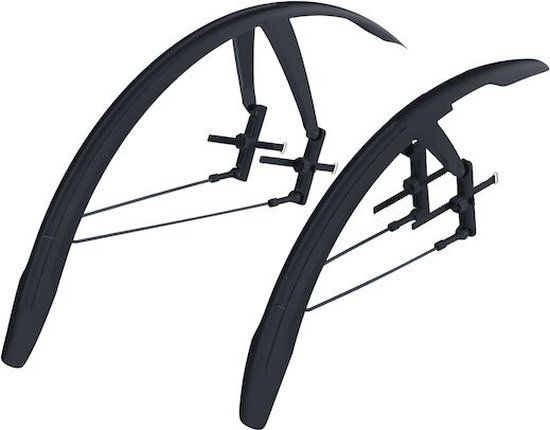 BBB Cycling DiscGuard Set - Spatbordset Gravelbike & Racefiets - Spatbord 28 inch - Max breedte van band: 42mm - Voorspatbord & Achterspatbord - Zwart - BFD-65S