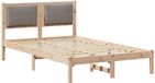 vidaXL Bedframe met hoofdeinde, taupe, 120 x 200 cm, massief grenenhout