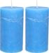 Atmosphera Bougie - 2x - bleu clair - 7 x 13 cm