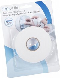 5x Dubbelzijdig foam tape - wit - 1.80 cm x 400 cm - montagetape