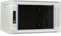 DSIT 6U witte wandkast met glazen deur 600x450x368mm (BxDxH)