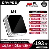 ERVPES M1 Mini PC Intel Core i5-8257U 8GB/16GB RAM 256GB/512GB SSD Windows 11 Pro WiFi 6 2.5G Ethernet 4K Dual Display