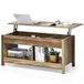 COSTWAY Salontafel, natuur, 109 cm (L) x 47,5 cm (B) x 50 cm (H)