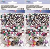 Glorex Hobby Plak/strass steentjes - 1200x - Gekleurd - Rond - Kunststof