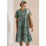 cecil Midi-jurk met gespleten hals en print